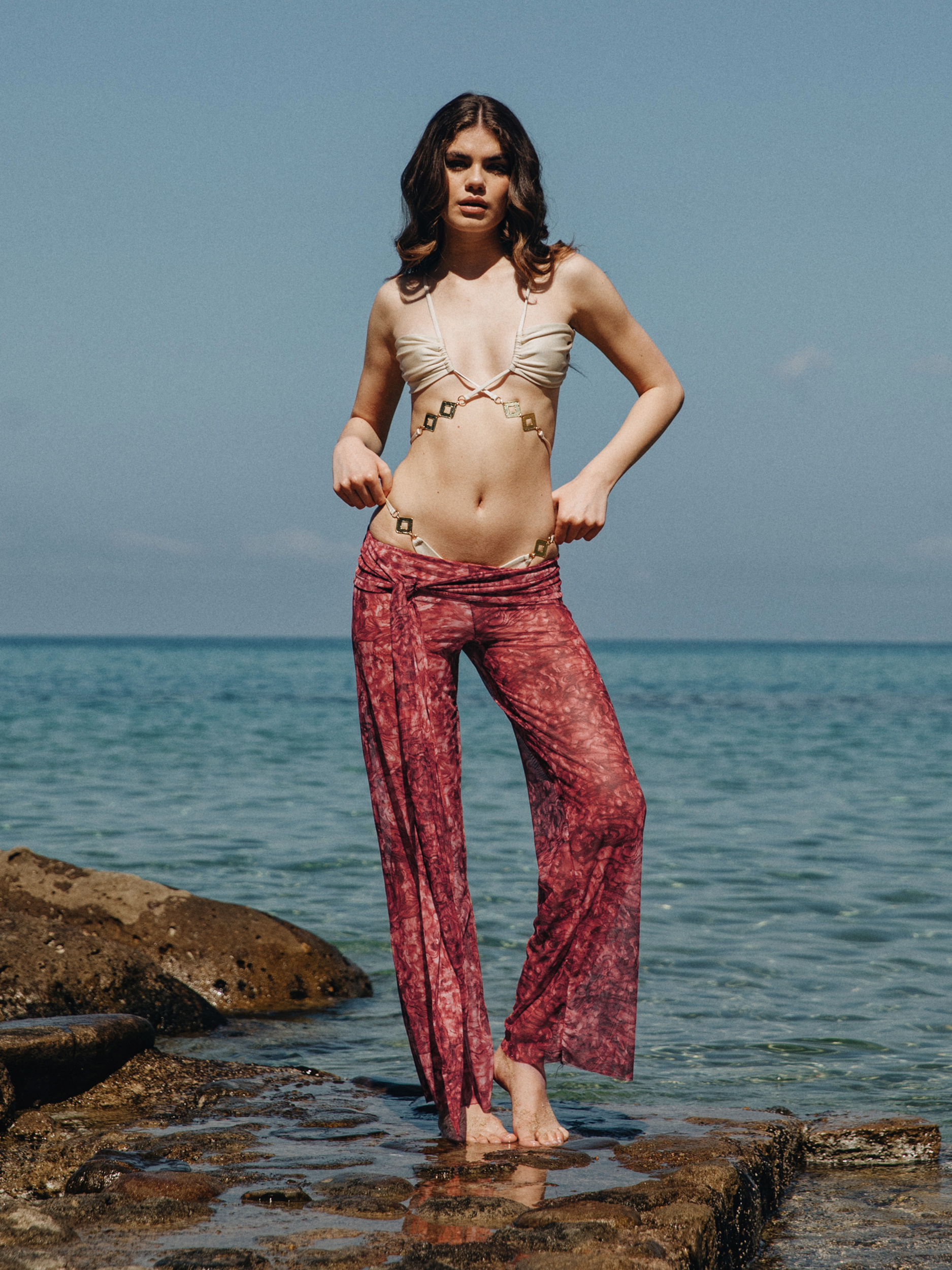 Shelea lightweight pants - Pink Abalone